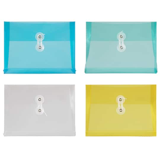 JAM Paper 5.5" x 7.5" Plastic Button & String Tie Closure Envelopes, 24ct.